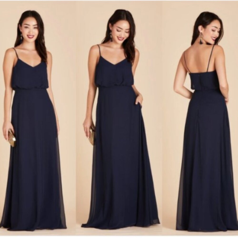Birdy Grey Gwennie Chiffon Bridesmaid Dress Navy small